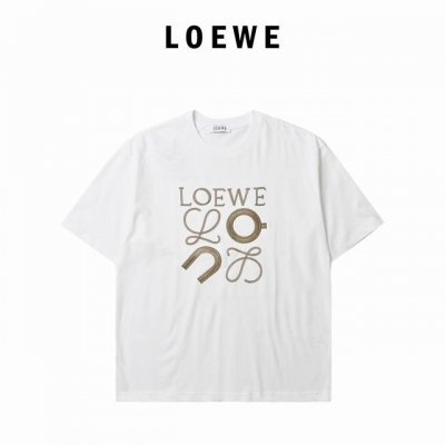Loewe X On 罗意威&昂跑联名系列短袖T恤 定制280克纯棉双纱面料透气性非常好并且洗了也不变形 厚版刺绣工艺 胸口 后副都做了标识Logo Loew