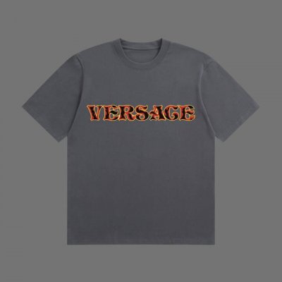 高端品质 Versace 2025Fall 春夏系列 Logo短袖T恤 区别普通印花 定织270G32支双纱纯棉面料 宽松版型 男女同款 Size：S M L
