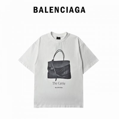 Balenciaga 巴黎世家 25Ss 包包印花短袖 官网品质 早春夏季最新巴黎世家单品 简约却不失奢潮范儿 采用32支足纱双265克纯棉，1*1双纱十字罗纹