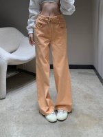 Chane* 25Ss春夏新款 Logo刺绣多巴胺色调牛仔直筒裤丨独家高版出品！重工做旧洗水色 自带摩登复古感，日常搭配调性满满！日常又百搭单品什么身材通通可以
