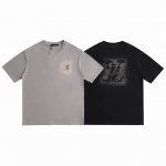 6087# 250克双纱100%棉 工艺印花喷马骝字母绣花洗水 尺码 S M L Xl