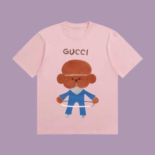 高端品质 Gucci 2025Fall 春夏系列 呼啦圈猴子短袖T恤 区别普通印花 定织270G32支双纱纯棉面料 宽松版型 男女同款 颜色：白 黑 粉 杏 S