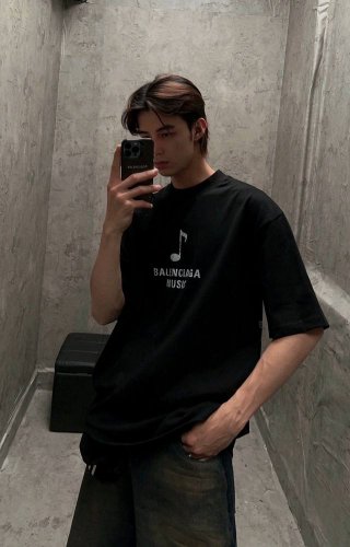 balenciaga巴黎世家24Ss音乐限定直喷印花短袖 面料采用230G巴黎专用双纱*高克重1比1双纱罗纹 前后幅采用康丽直喷白癦工艺 Os落肩宽松版型 男女