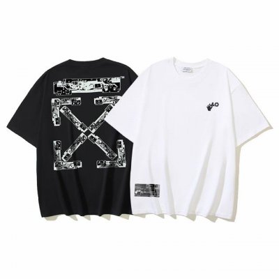 1137# Off-White纯棉260G重磅电路板箭头印花短袖T恤 黑色 白色 S M L Xl