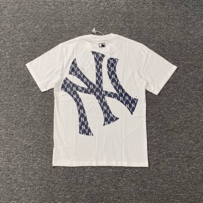 Xx381 Mlb 纽约洋基队后背字母印花 纯棉面料 情侣款：Ｓ Xxl 黑 白 蓝