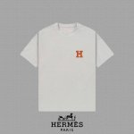 p90 [Hermes 爱马仕] 2025Fw短袖T恤 徽章Logo 高端26S双纱300克面料 重磅面料 定制拉架罗纹同缸同染 三标齐全 男女同款 颜色：黑色
