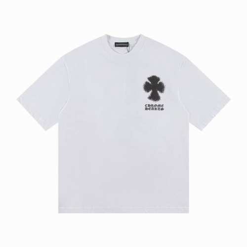 高版本Chrome Hearts克罗心 喷墨印花刺绣梵文十字短袖！前后重工刺绣，面料使用32支 克全棉双纱面料 区别市面低克重普通货 ，纹路清晰可见，质感柔软细