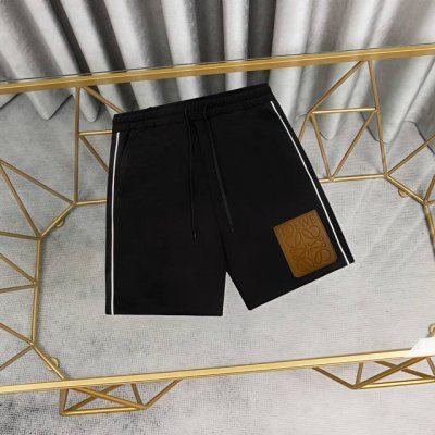 Loewe 罗意威皮标纯棉短裤卫裤 1:1对版面料380克毛圈高克重百分百纯棉 提前做过预缩水1×1双纱洗一辈子都不会变形的 男女同款 官网细节 Logo字母皮