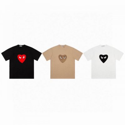 顶级品质 Cdg play 川久保玲卡通爱心短袖T恤 2025夏季新款 三色齐发 这款真的太好看啦 显白又干净 款式超仙 区别往年play的款式这款既不死板又白