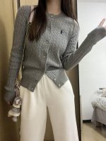 2231# Ralph Lauren拉夫劳伦薄款针织开衫 腈纶材质 灰色 藏青色 奶杏色 三个颜色 S M L Xl Xxl 5个尺码