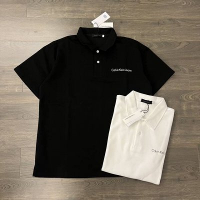 Calvin Klein Ck 经典小字母Logo印花情侣休闲翻领polo衫短袖-原版代购品质 Color：黑色 白色 Size：M L Xl Xxl Numb