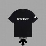 Descente 迪桑特] 2025Fw短袖T恤 Logo厚板 高端26S双纱300克面料 重磅面料 定制拉架罗纹同缸同染 三标齐全 男女同款 颜色：黑色 白色