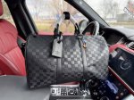 高端货 新款 Louis Vuitton Lv旅行袋路易威登旅行袋 N41418 Louis Vuitton Keepall 45 棋盘格 可拆卸可调节肩带拉链