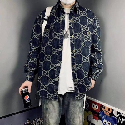 上新 Gocci古驰满印复古水洗牛仔重机出品 原版定制牛仔面料 Logo印花超级高级洋气五金辅料 印花再加上重工洗水！难度系数五颗星！当下最火的一款单品 爆款