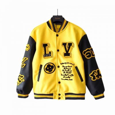 实拍细节图+尺码表 Louis Vuitton 路易威登 黄黑拼接棒球服 秋冬单品人气王 超多明星网红上身的重工外套夹克 全身8处毛巾重工刺绣王炸工艺 同时英文