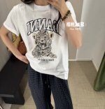 顶级品质 Ganni 新款呆萌可爱小豹卡通字母印花短袖T恤 顶级复刻，Ins海外超级大爆款，可爱小豹图案真的太治愈了，小姐姐闺蜜出街搭配必备一件！ 定织原版23
