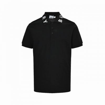 Burberry 巴宝莉 字母领polo短袖 选用棉质珠地网眼布打造，定制材质220G珠地布料。衣领为双系统提花定织扁机制成，有弹性，不变形。衣服全部原生布捆边