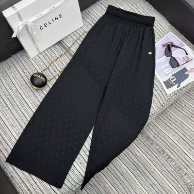强烈推荐 25年早春夏系列 Cel*新款凯旋门提花高腰休闲直筒裤 刺绣Logo点缀 两色Sml