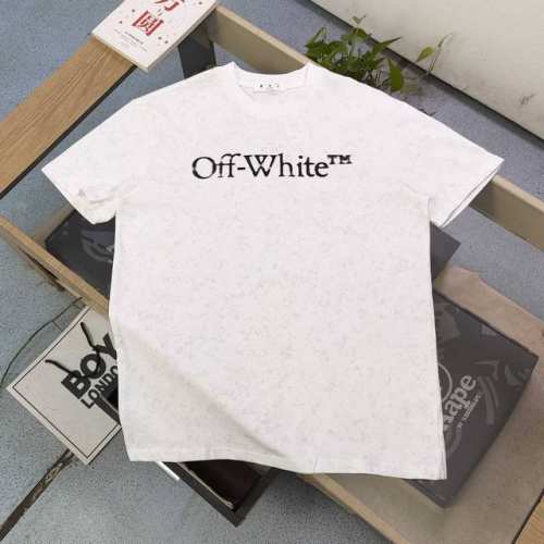 高版本 2025新款Off-White经典字母图案Logo印花休闲情侣圆领短袖T恤，采用32支双纱精梳纯棉爽滑手感，纯棉不起球不起毛，面料厚度240克重，单件重