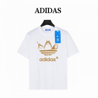 adidas 阿迪达斯 龙猫 短袖T恤 款号:Ad01 白色 240克重磅小落肩100%棉T恤 Os版型 宽松有型好搭配 采用精梳紧密赛络工艺 面料更耐磨 袖口