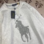 2220 # Ralph Lauren拉夫劳伦圆领毛巾绣卫衣 纯棉复合面料，薄款 灰色 海军蓝 两个颜色 M L Xl Xxl 4个尺码