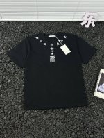 110 - 纪梵希 Givenchy 24Ss夏季星星项链印花短袖T恤情侣款- 热度款Tee！潮男潮女必备单品！可随意穿搭！对色对位直喷工艺！图案呈现出来立体感