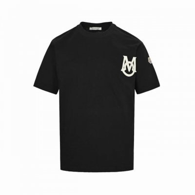 Moncler 蒙口 25Ss M字母猫耳朵刺绣短袖 情侣圆领短袖T恤 独家定制280G32支双纱纯棉面料 质感非常柔软舒适 100%区别市场的顶级面料 不缩水