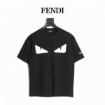 fendi 芬迪 25Ss 硅胶眼睛短袖T恤 面料采用定制240G 26支特滑双股精棉平纹高密无尘全棉布料 前幅高密度加厚 走线平整 代工品质 全套定制辅料 尺