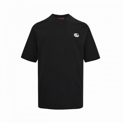 gucci 古驰 25Ss Gg刺绣短袖 胸前双G高密立体刺绣Logo 原版1:1针织纯棉260克重面料 同色定制色织色染高密度螺纹 采用进口田岛高密度重工刺绣