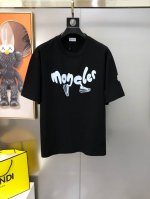 m*Ncler 蒙口2025早春新款原单男士圆领短袖T恤 专柜同步售卖 高端品质 高版本 Os版型阔版 爆款胸前印胶字母Logo袖上绣布标设计 定制进口双股10