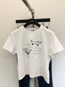 夏季新款 小狗立体刺绣图案恤 修身小版恤 下半身搭配半裙牛仔裤都很休闲 气质显瘦单品 颜色 灰色 白色 码数