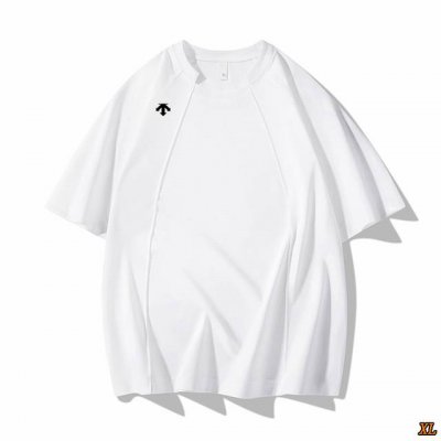 Descente迪桑特 独家实拍上新夏季高品质个性设计纯色拼接短袖T恤夏季重磅宽松休闲潮牌半袖圆领体恤上衣，本季主打，货源充足，放心主推，高端品质，经典设计，做