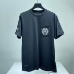 高版本Chrome Hearts 克罗心梵文彩虹渐变印花短袖！胸口口袋，面料使用32支 克全棉双纱面料，纹路清晰可见，质感柔软细腻光滑，垂感十足！有一定厚度 非