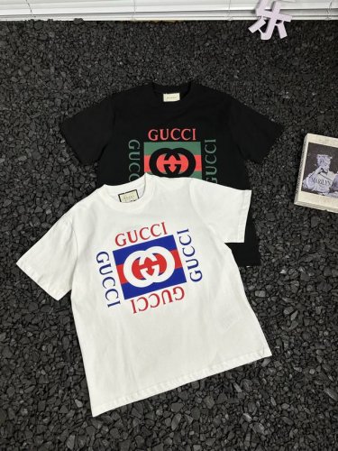 纯原臻品 顶级原版复刻 - 古驰 方格空G印花短袖T恤Gc 2025春夏最新宽松休闲时尚百搭纯棉吸汗透气短袖T恤 - 古驰Gucci 时尚界的传奇品牌 这件Gc