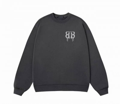 Balenciaga巴黎世家Bb侵蚀春季圆领卫衣 甄选新疆华棉面料 柔软舒适 手感软糯细腻 高克重 上身充满质感 非常轻便舒适 运动宽松版型不紧身 轻松驾驭无压