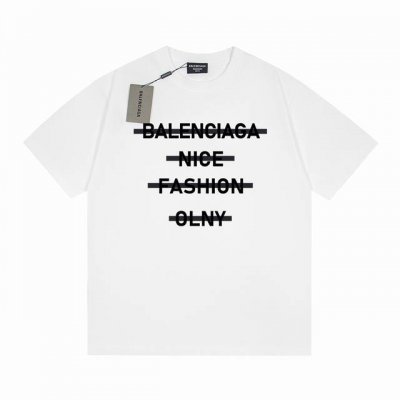 款号D22 重磅面料280克Balenciaga巴黎世家横杠字母穿插经典款印花短袖 从面料到辅料全部跟足Zp 进口松井公司浆料印花绝不开裂 三标齐全 防潮纸 原