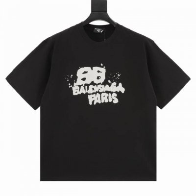 Balenciaga巴黎世家 涂鸦字母印花短袖 从面料到辅料全部跟足Zp 进口松井公司浆料印花绝不开裂 三标齐全 防潮纸 原版包装袋 区别市场通货 整件做法采用