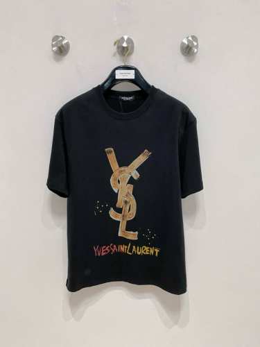 市场有仿版认准工艺和面料 25Ss圣罗家纯棉最新面料 最高版本 胸前字母标识涂鸦工艺经典标识图案Logo时尚简约潮流短袖，最顶级的品质专柜原单短袖，顶级制作工艺