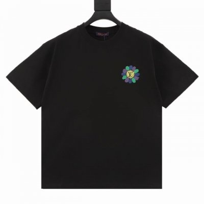 Louis Vuitton 路易威登 25Ss 向日葵彩绘涂鸦大Logo短袖T恤 面料采用高克重260G重精梳棉，定制1:1螺纹，面料舒适亲肤无异感， 制定染面