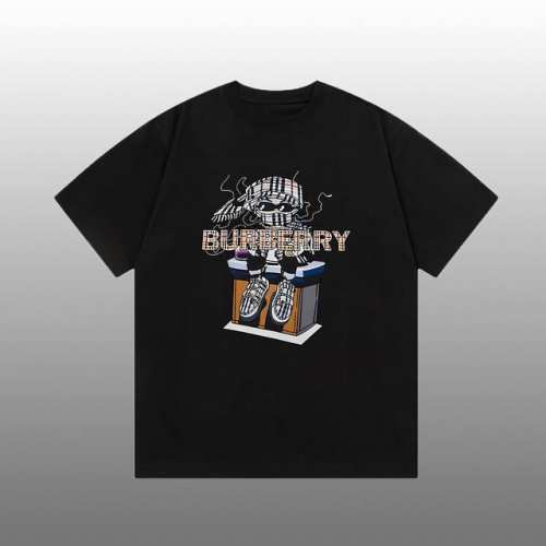 burberry 巴宝莉 印花Logo百搭潮流短袖T恤 吊牌 领标 水洗唛 三标齐全 高端26S双纱面料男女同款 尺码：S-Xxl 颜色：黑色，白色