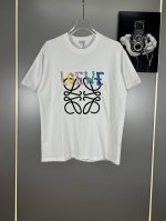 高端原版规格版本 罗意威 Loewe重工刺绣彩色Logo短袖T恤男女时尚同款 2025Ss新款纯棉双纱 定制面料采用威化布织法，超高端针织工艺，版型紧致立体，顺