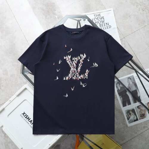 上新 纯原臻品 顶级复刻 - Louis Vuitton 路易威登Lv 新款胸口刺绣Logo休闲圆领短袖T恤 - 款号 3023 - 颜色 宝蓝色 - 尺码 X