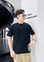2025年春夏系列 H8055 1.颜色：黑色 白色 2.尺码:M-5Xl 3.版型:微阔短袖T 4.成份:罗马棉平纹面料，245克重，面料纹路平整清晰，手感挺