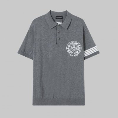 高品质 ch克罗心经典针织polo短袖 高端品质 三标齐全 舒适透气 经典简约 精致时尚 细节呈现高端品质 男女同款 颜色:黑色 灰色 码数:Xs-L