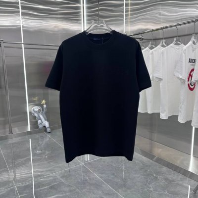 LV 2025春夏新款 烧花+刻字模 经典款式 潮流必备 定制面料 上身超舒服 男女同款 S M L Xl Xxl 五个码 黑色 白色