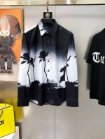 Ysl 圣罗兰新款男士原单休闲长袖衬衫 爆款官网同步售卖 时尚潮款 修身版型 高版本 高清数码直喷印花Logo图案设计 原版纽扣 定制双股120支府绸棉面料 手