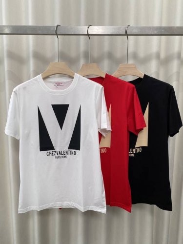 Valention.25春夏新品男装Chez Valentino印花标识短袖T恤 定制80支双股丝光棉面料 黑色 白色 红色 S Xxxl 黑白可定制4Xl 5