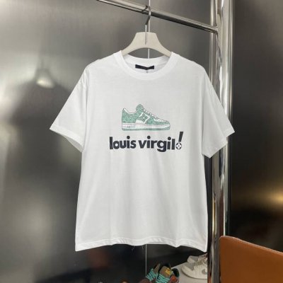 顶级版本最高品质 Lv 路易威登2025Ss夏季新款闪粉印花鞋宽松短袖T恤 原版面料高版本高品质 网红明星同款 3D闪粉印花工艺 定制定染260克纯棉双纱纯棉进