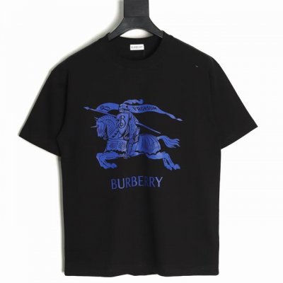 burberry 巴宝莉 25Ss 蓝大战马短袖T恤 面料经过2次高温缩水固色 不变形不缩水不起球 26支 G紧密双纱面料 配320G双纱拉架十字紧密高克重螺纹