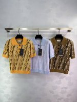 Fe*25夏季新款最新系列针织翻领上衣 满身经典老花双F字母提花针织 优雅气质时髦休闲 版型经典百搭显瘦 3色尺码Sml T226B